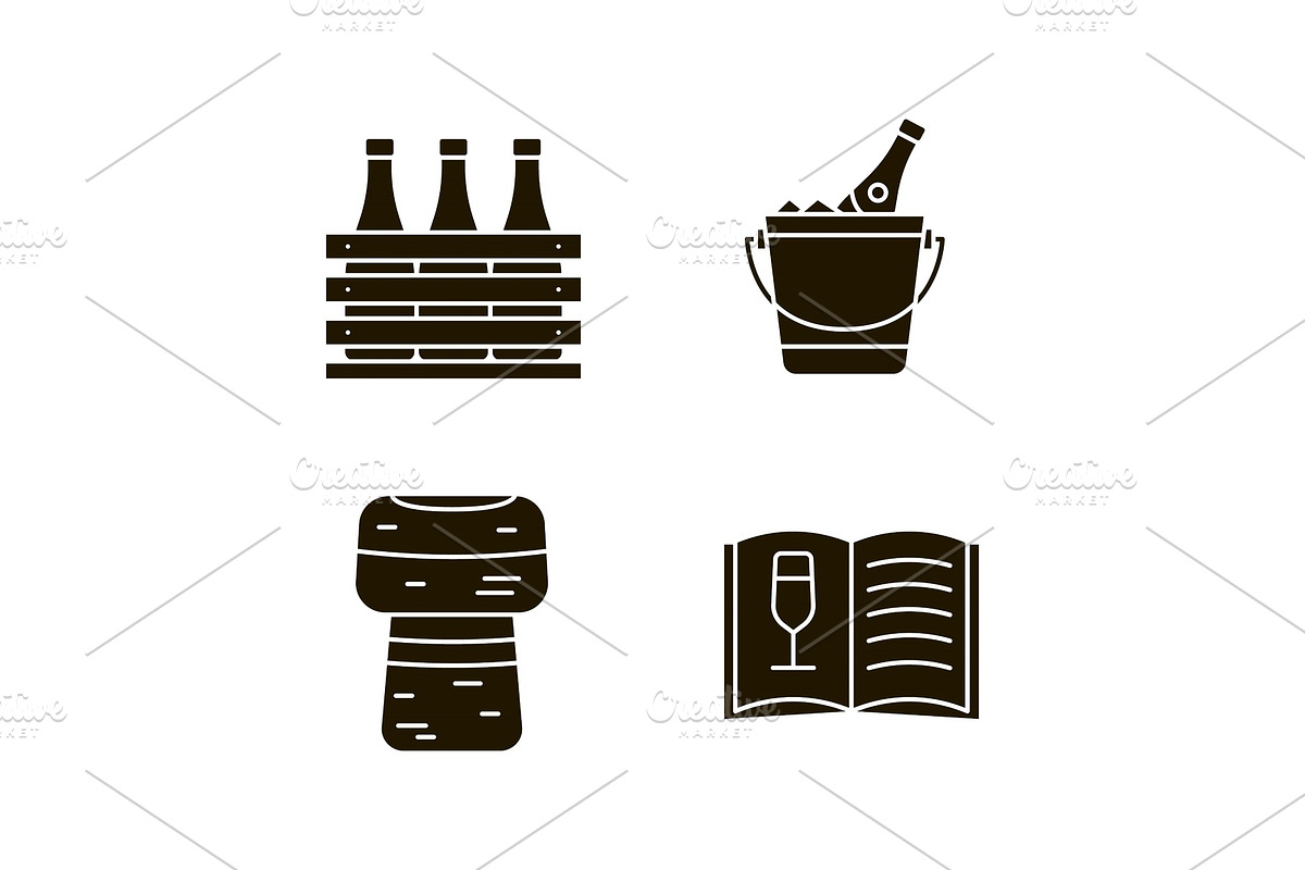 Alcohol glyph icons set in Icons - product preview 8