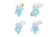 Chatbots color icons set