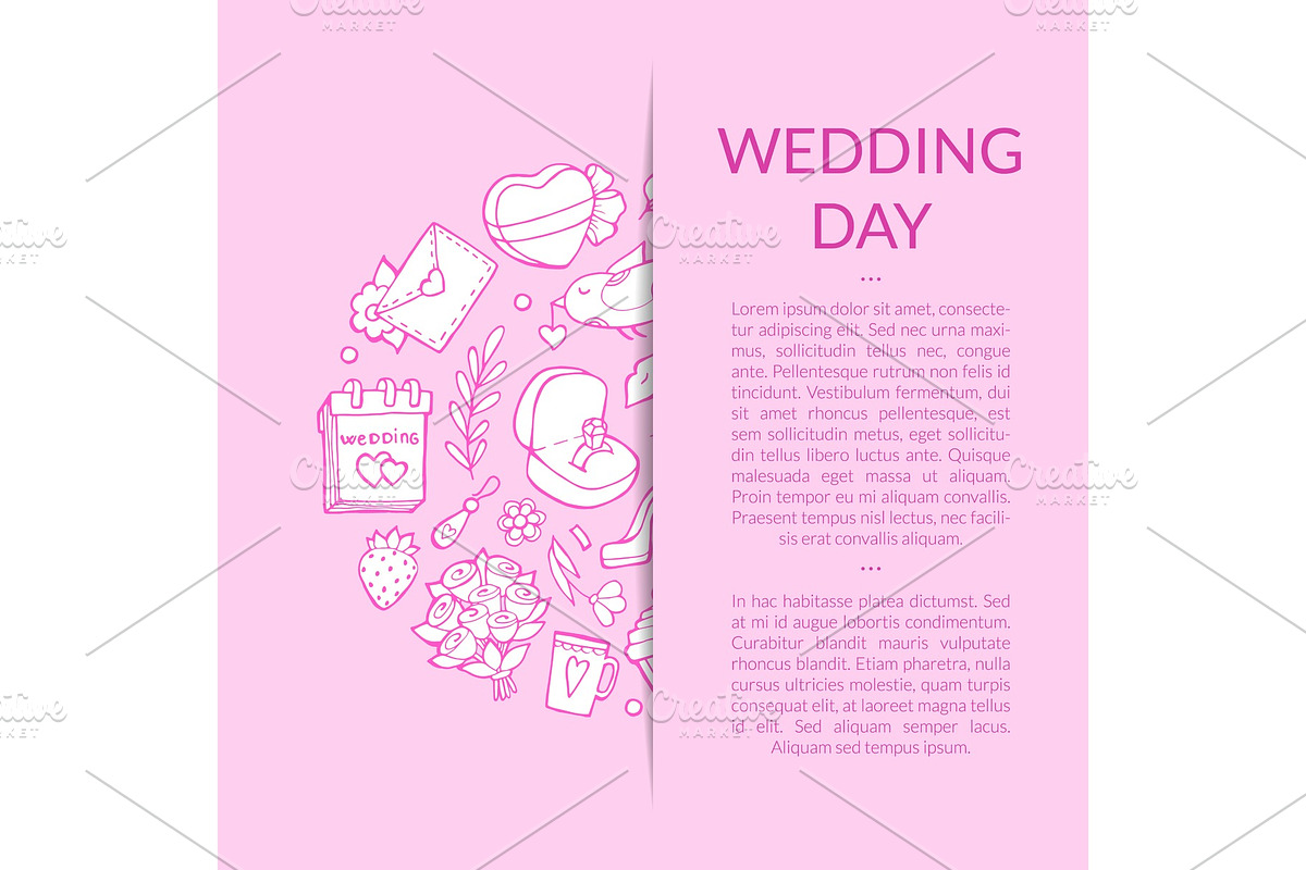 Vector doodle wedding elements in Graphics - product preview 8