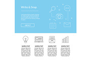 Vector line blog icons landing page