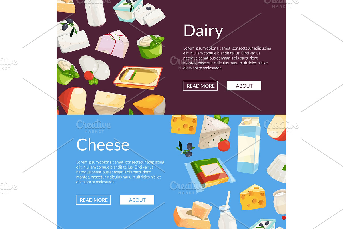 Vector cartoon dairy and cheese in Graphics - product preview 8