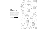 Vector line blog icons background