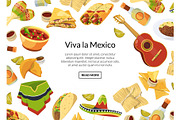 Vector cartoon mexican food