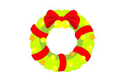 Christmas wreath decorated with bow