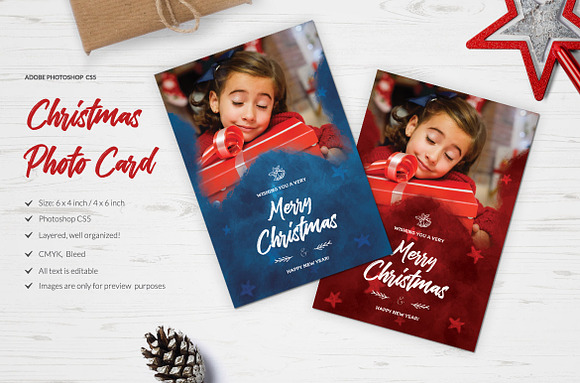 Christmas Card in Postcard Templates - product preview 1