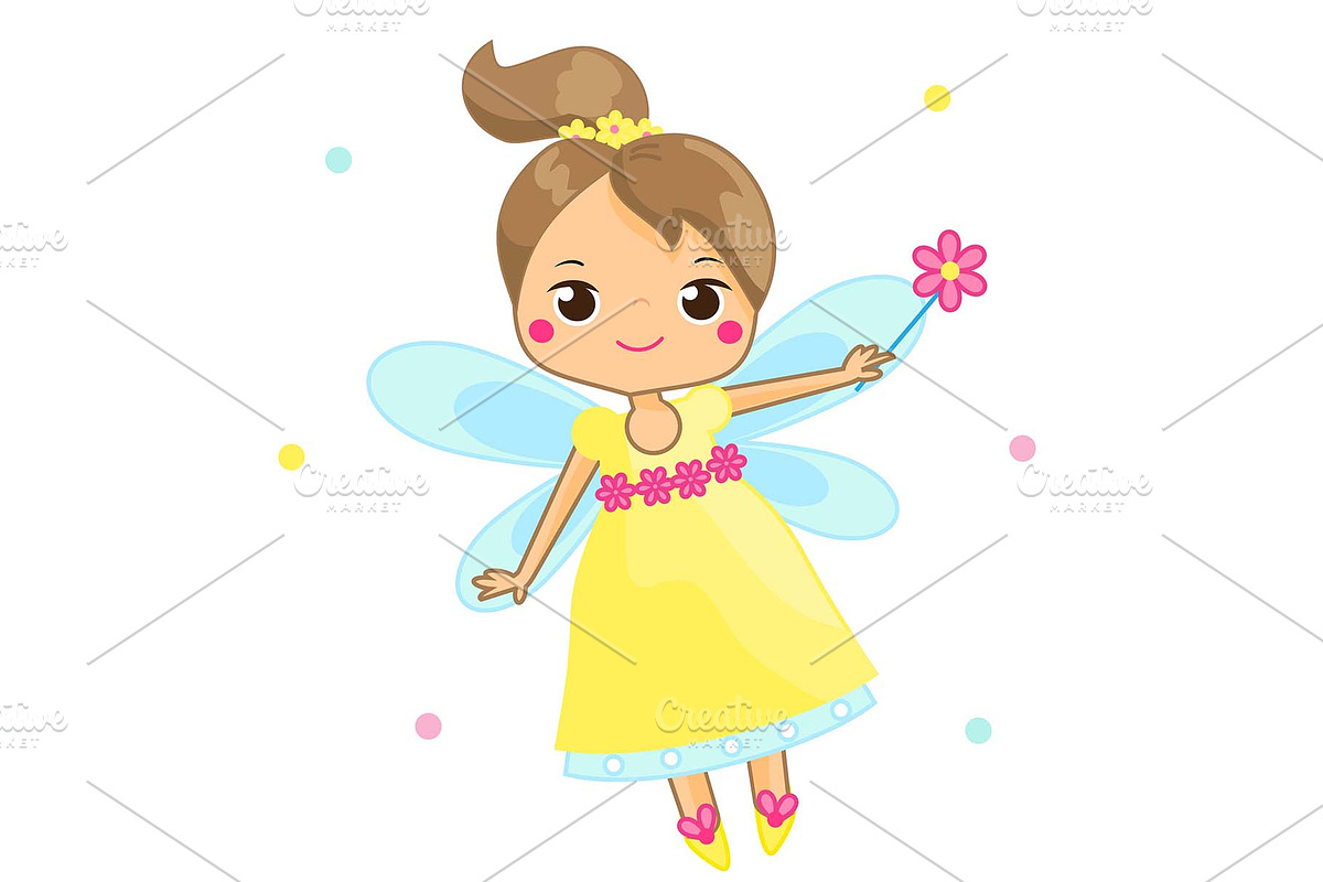 Cute fairy flapping magic wand in Graphics - product preview 8