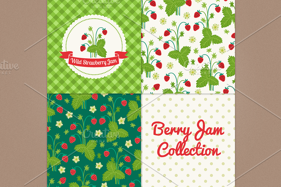Wild strawberry jam in Patterns - product preview 8