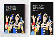 Poster for party with raised hands