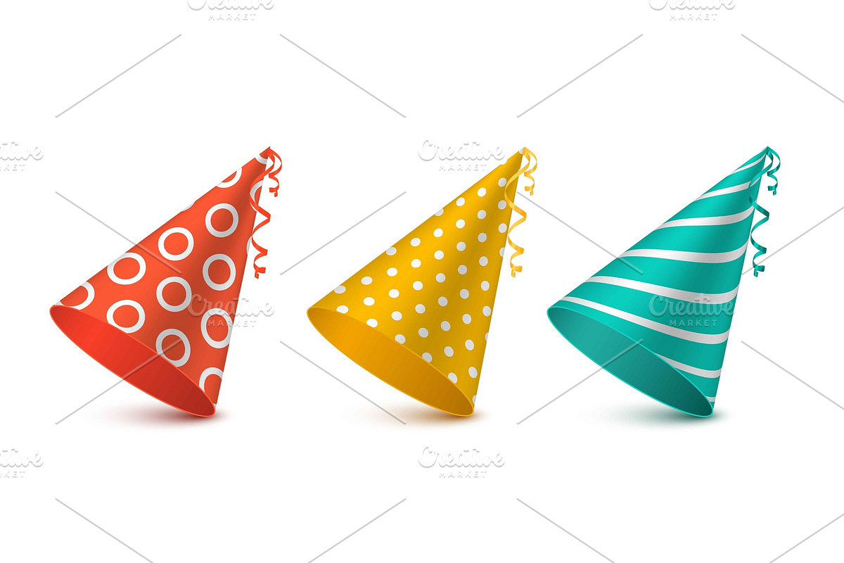 Party hat set for holiday design. in Objects - product preview 8