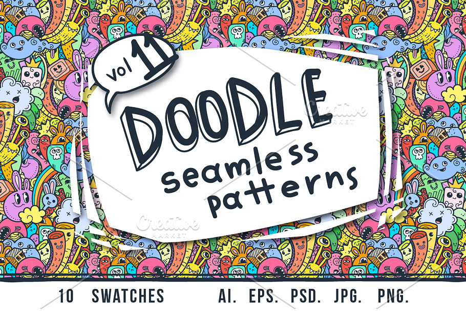 Crazy doodle patterns and colorings