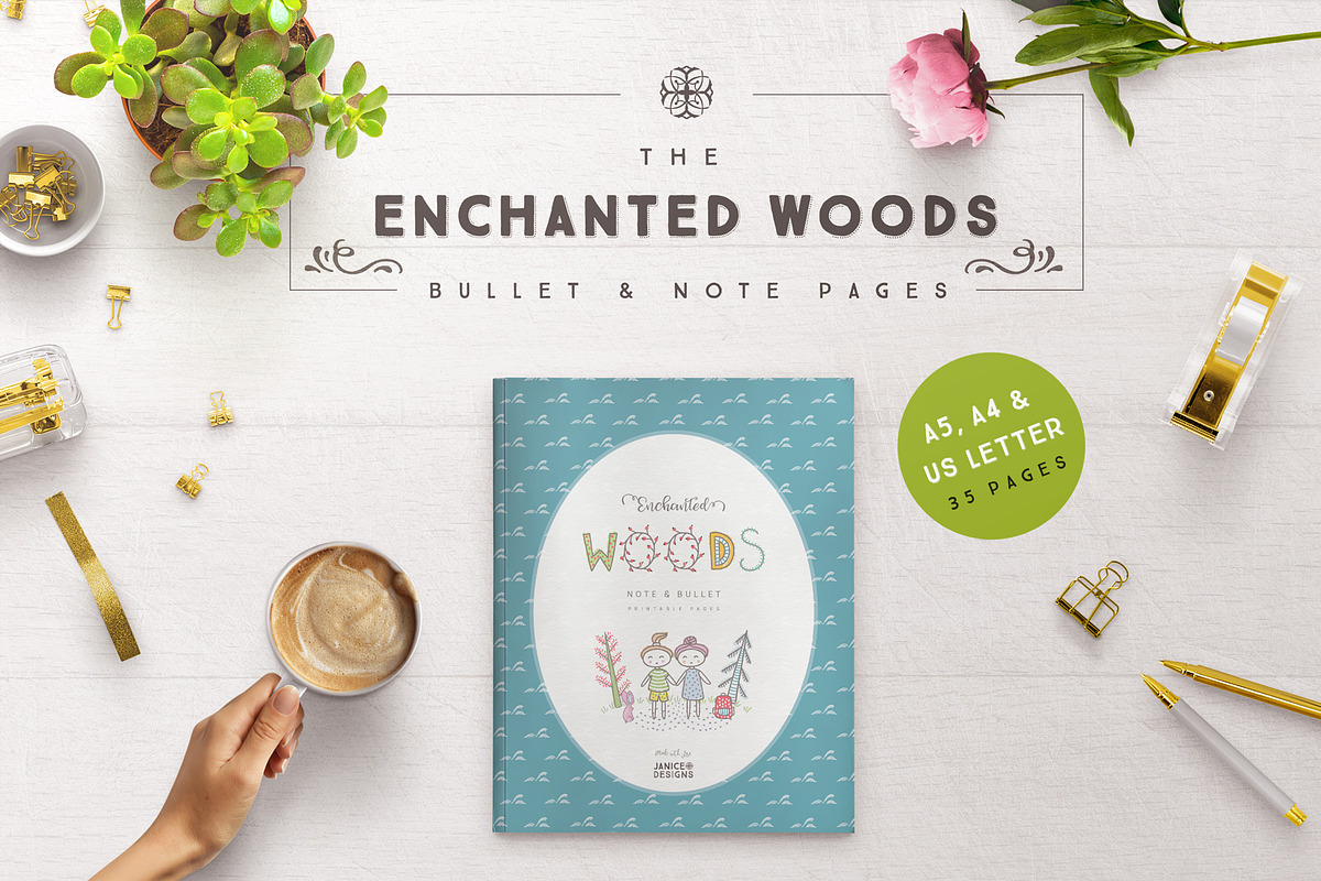 Enchanted Woods Bullet & Note Pages in Stationery Templates - product preview 8