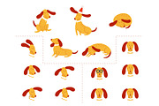 Vector funny dog pet animation flat