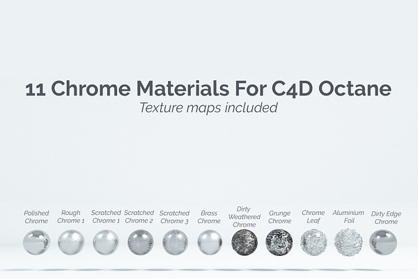 11 Chrome Materials for C4D Octane