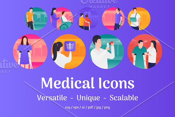 80 Medical Vector Icons in Illustrations - product preview 1
