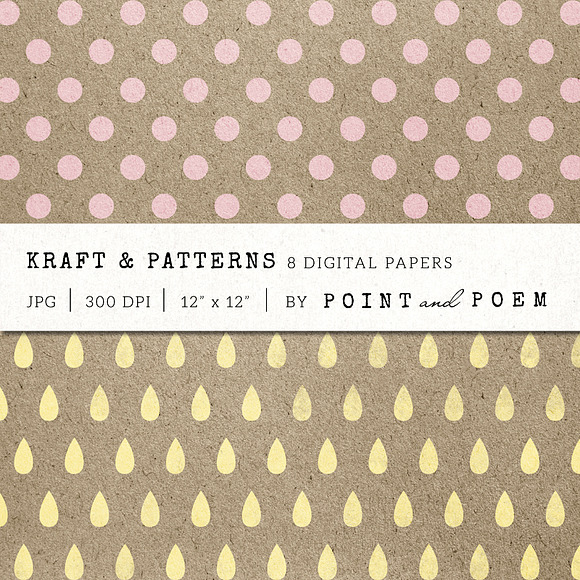 Kraft Hipster Digital Paper in Patterns - product preview 1