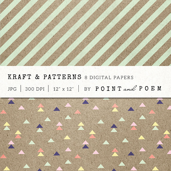 Kraft Hipster Digital Paper in Patterns - product preview 2