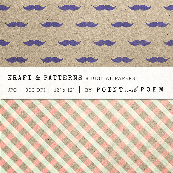 Kraft Hipster Digital Paper in Patterns - product preview 3