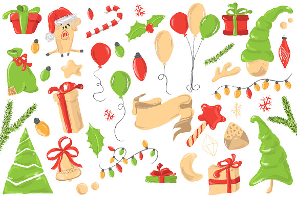 Christmas decoration Holly Jolly in Illustrations - product preview 1