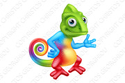 Chameleon Cartoon Lizard Character