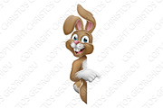 Easter Bunny Rabbit Pointing Cartoon