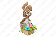 Easter Bunny Rabbit Eggs Hunt Basket