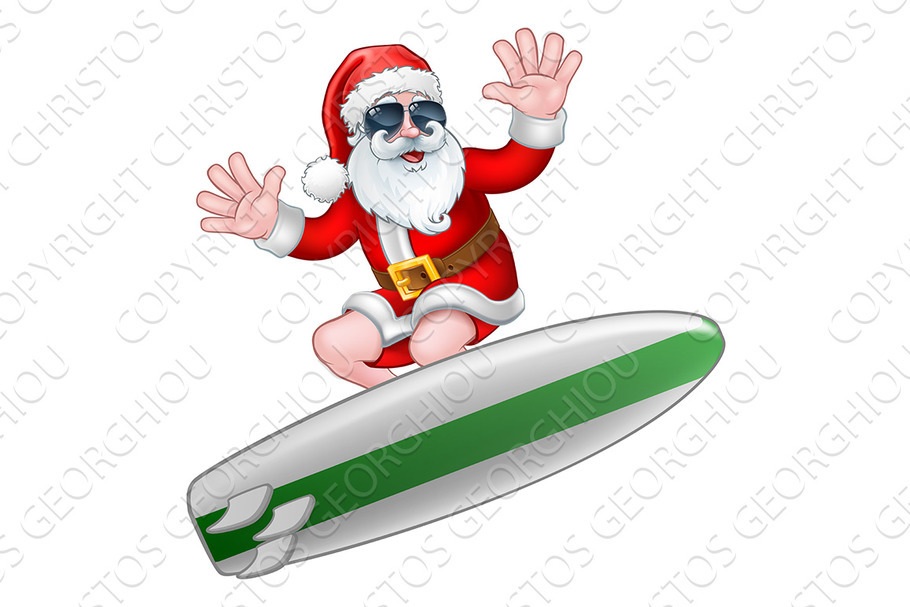 Cool Christmas Santa in Sunglasses in Objects - product preview 8