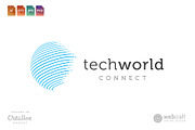 Tech World Connect Logo Template