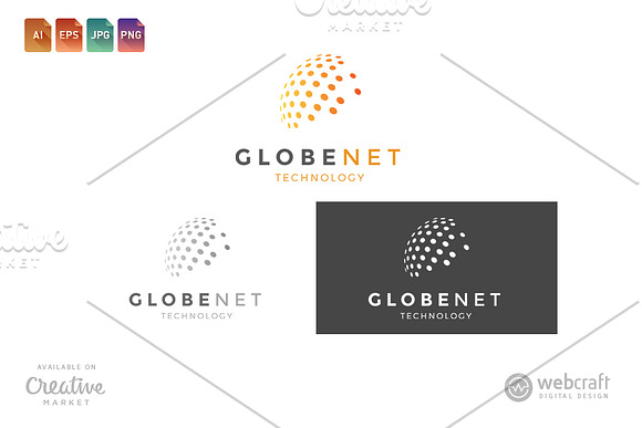 Globe Net Logo Template in Logo Templates - product preview 1