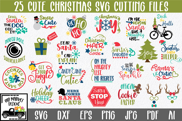 Cute Christmas SVG Cut File Bundle