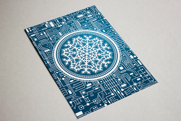 IT Christmas card with snowflake in Illustrations - product preview 3