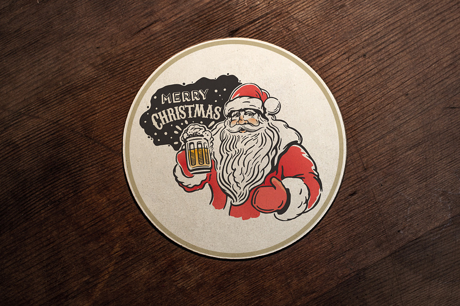 Santa Claus with beer in Illustrations - product preview 8