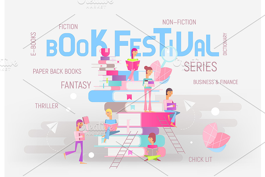 Book Festival Banner in Illustrations - product preview 8