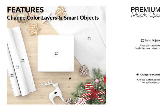 Christmas Gift Boxes Wrapping Paper in Product Mockups - product preview 4