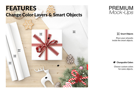 Christmas Gift Boxes Wrapping Paper in Product Mockups - product preview 5