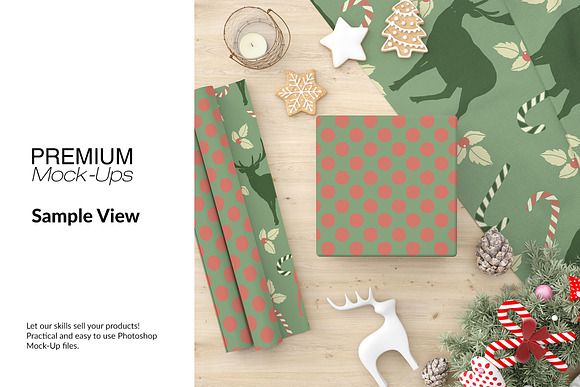 Christmas Gift Boxes Wrapping Paper in Product Mockups - product preview 6