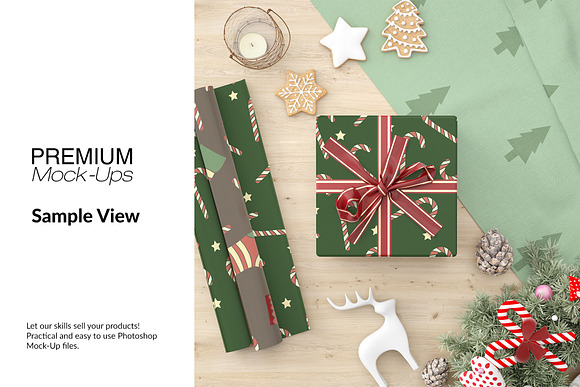 Christmas Gift Boxes Wrapping Paper in Product Mockups - product preview 8
