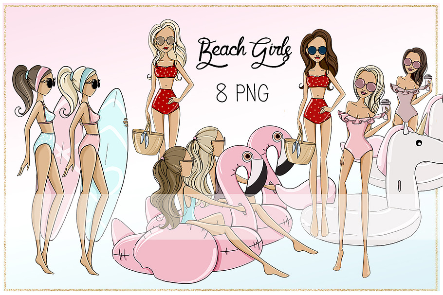 Beach Girls Summer in Illustrations - product preview 8