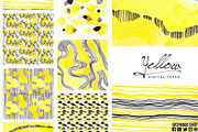 Yellow watercolor digital paper