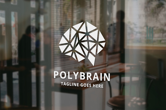 Polygon Brain Logo in Logo Templates - product preview 1