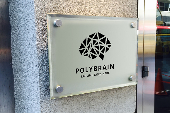 Polygon Brain Logo in Logo Templates - product preview 3
