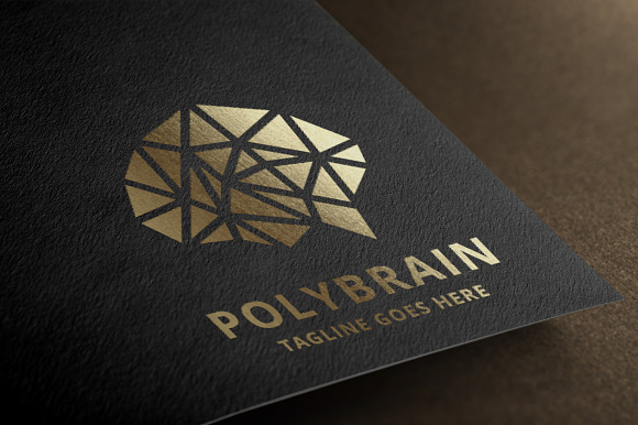 Polygon Brain Logo in Logo Templates - product preview 4