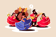 Gypsy ensemble dancing 