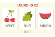 Set of cute fruits kids education