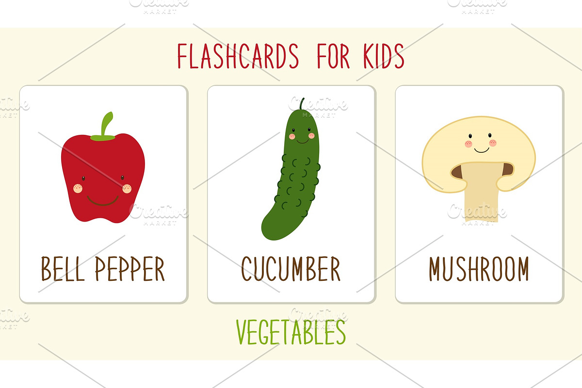 Set of cute vegetables kids in Illustrations - product preview 8