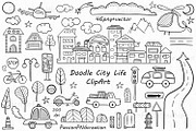 Doodle City Life ClipArt