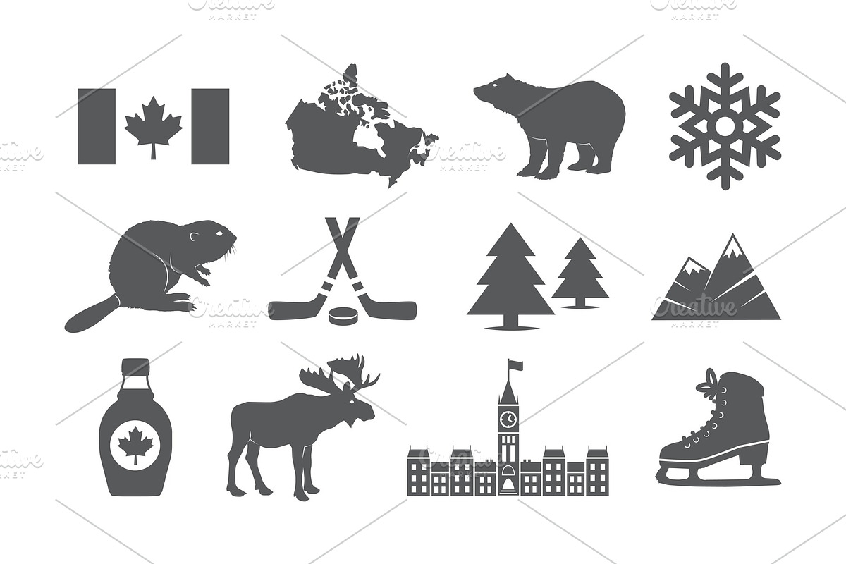 CANADA icons set in Illustrations - product preview 8
