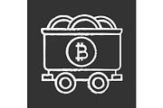 Bitcoin mining business chalk icon