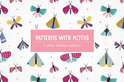 Colorful patterns with moths