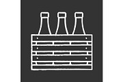 Beer case chalk icon