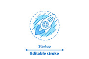 Startup launch concept icon